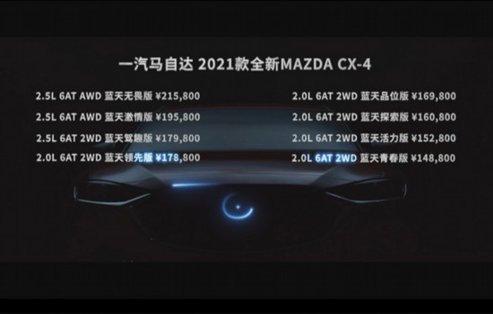 2021款馬自達(dá)CX-4上市 配置大幅升級(jí) 14.88萬(wàn)起售-圖1